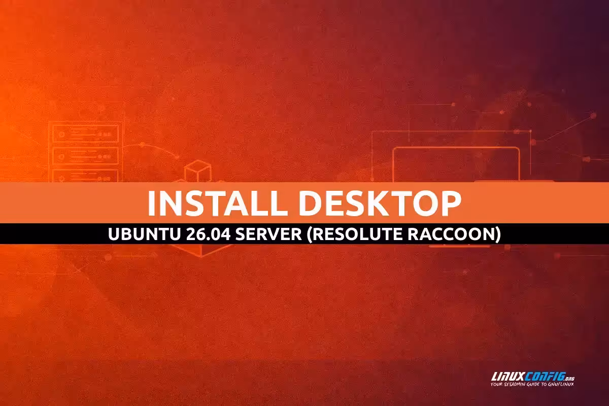 Abstract illustration representing desktop environment installation on Ubuntu Linux with graphical interface elements and server components