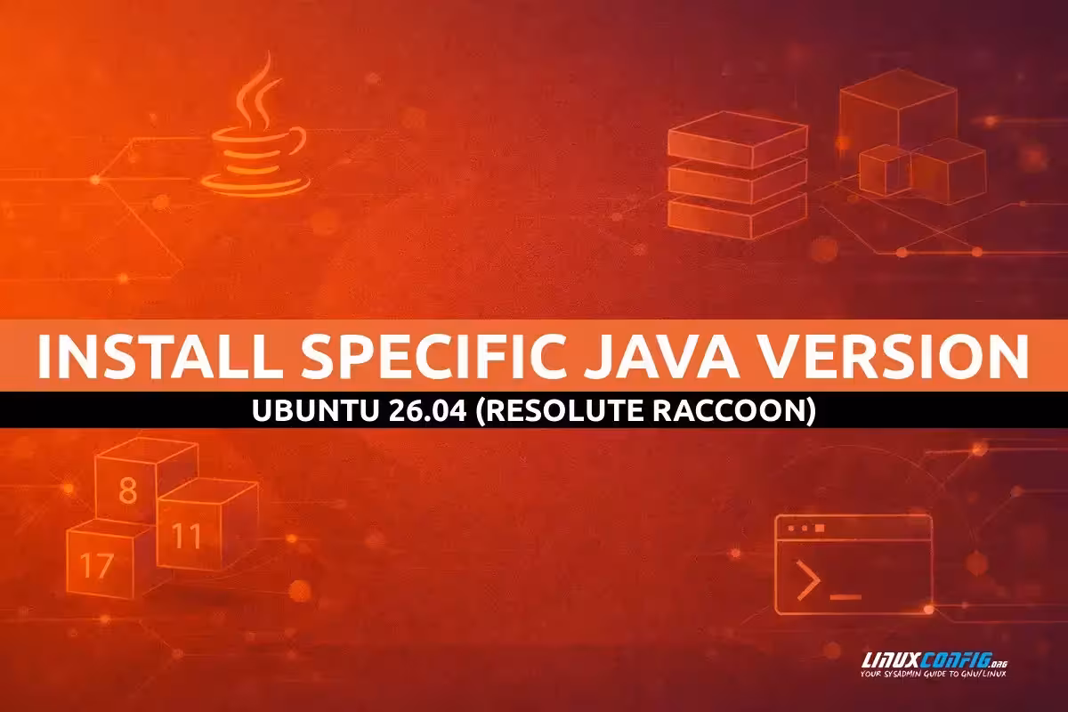 Abstract illustration representing multiple Java versions on Ubuntu Linux with version numbers and switching concept