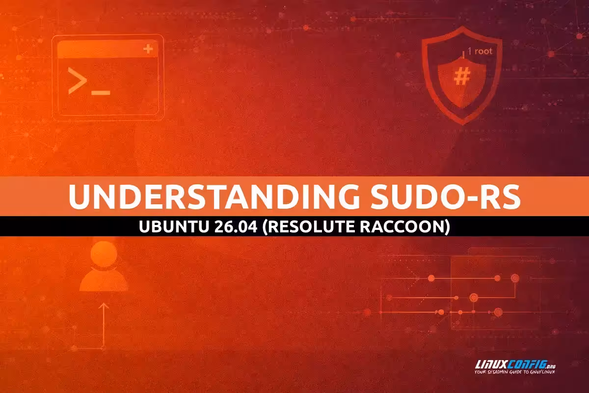 Abstract illustration representing sudo privilege escalation and Rust programming language security on Ubuntu Linux