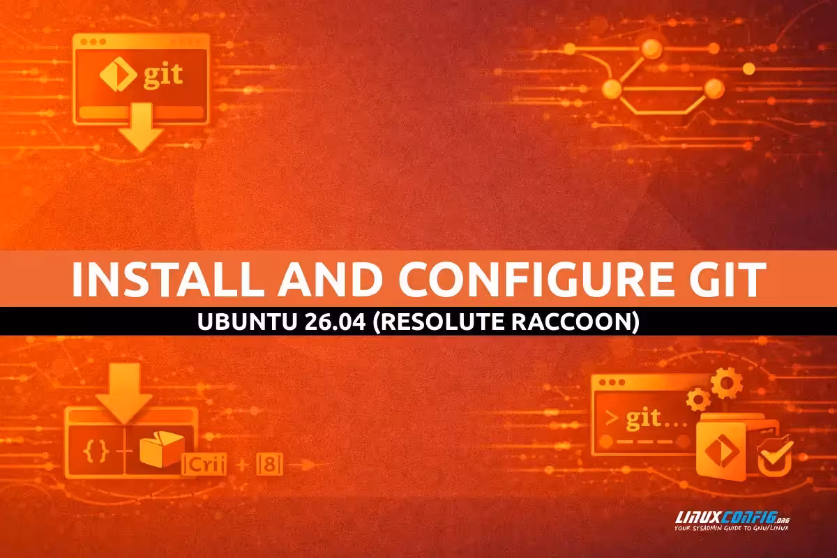 Abstract illustration representing Git version control on Ubuntu Linux with branching nodes and connected pathways