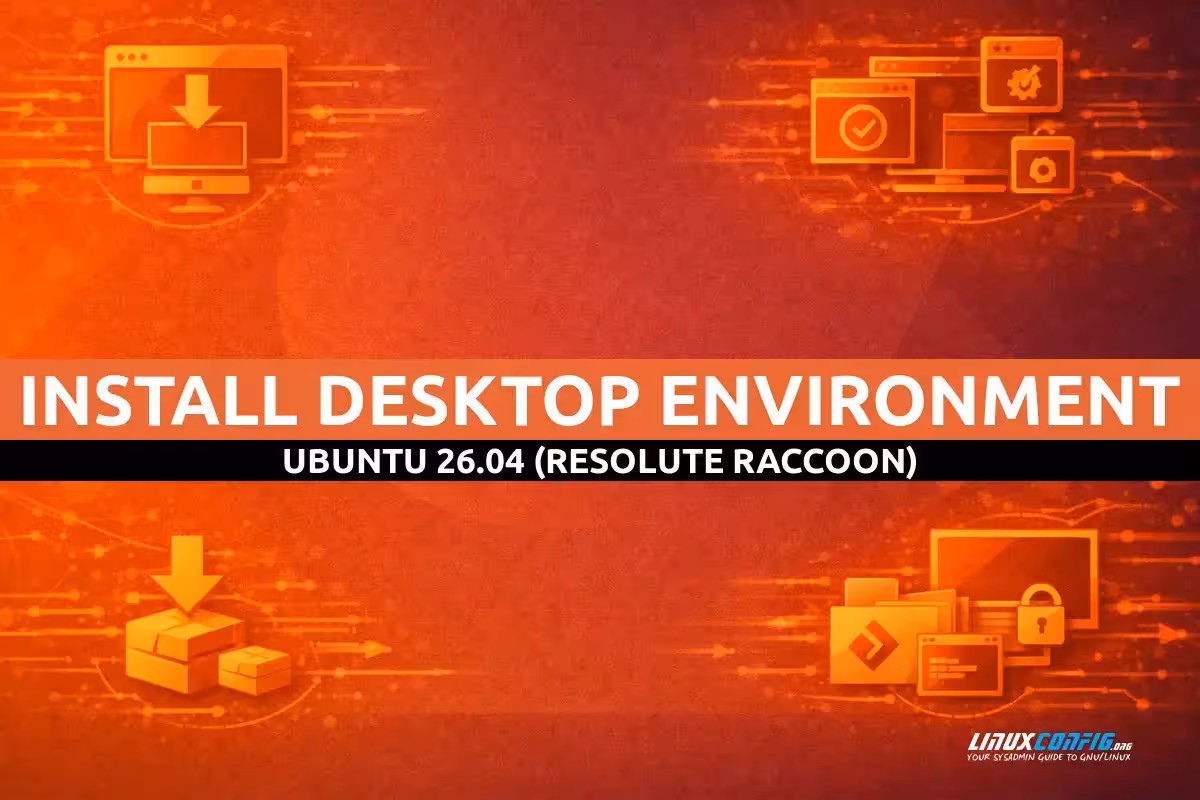 Abstract illustration representing desktop environments on Ubuntu Linux with multiple window layouts and interface elements