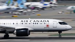 An Air Canada plane departs from Los Angeles International Airport en route to Toronto on March 7, 2026.