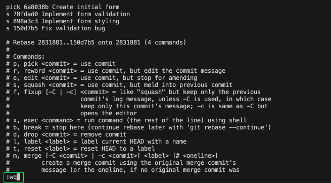 How to save and exit the CLI text editor