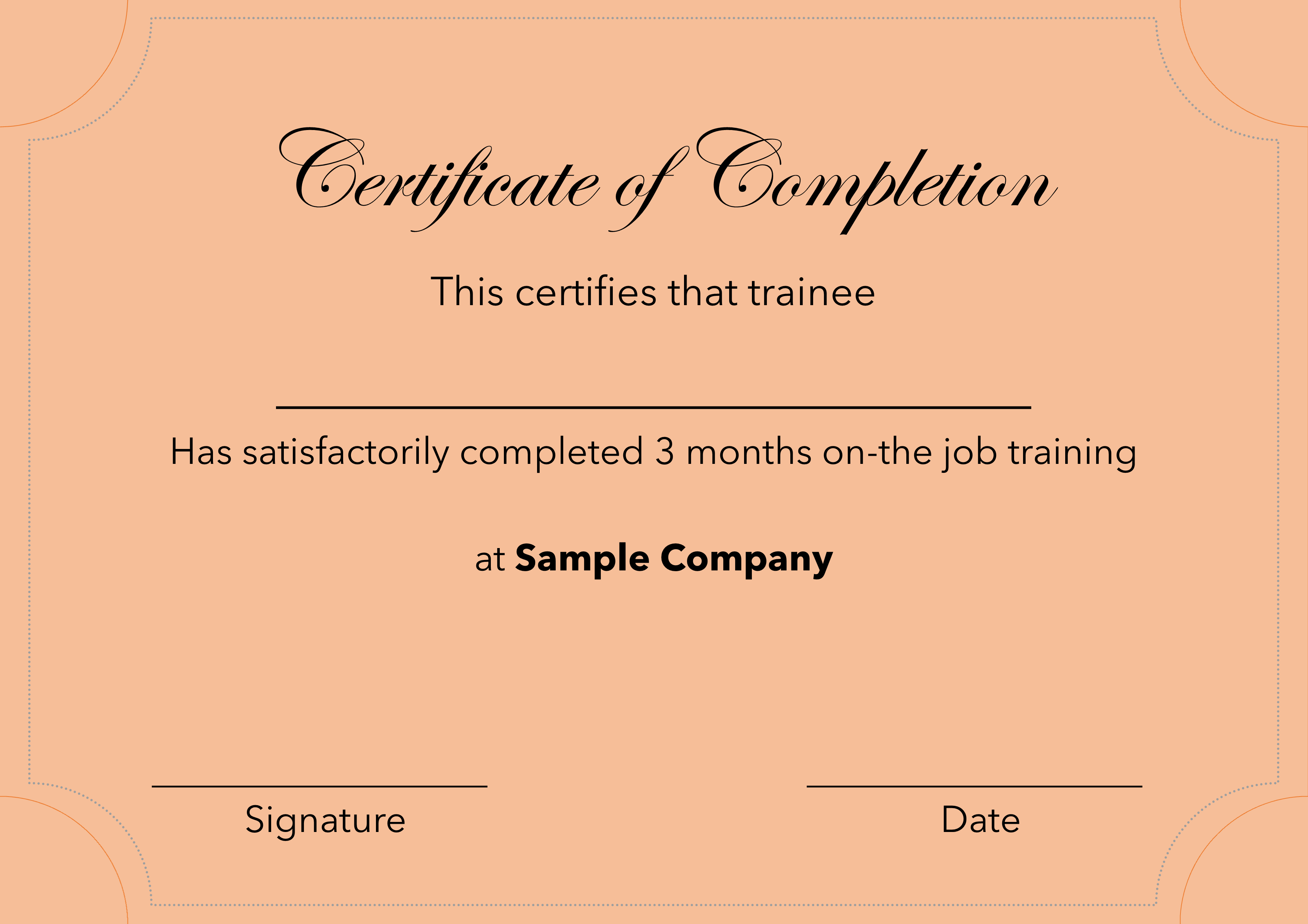 Sample Certificate