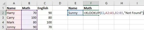 XLOOKUP Function in Excel 