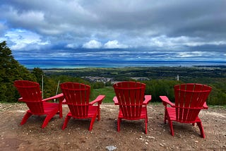 View of Georgian Bay from the top fo Blue Mountain.
