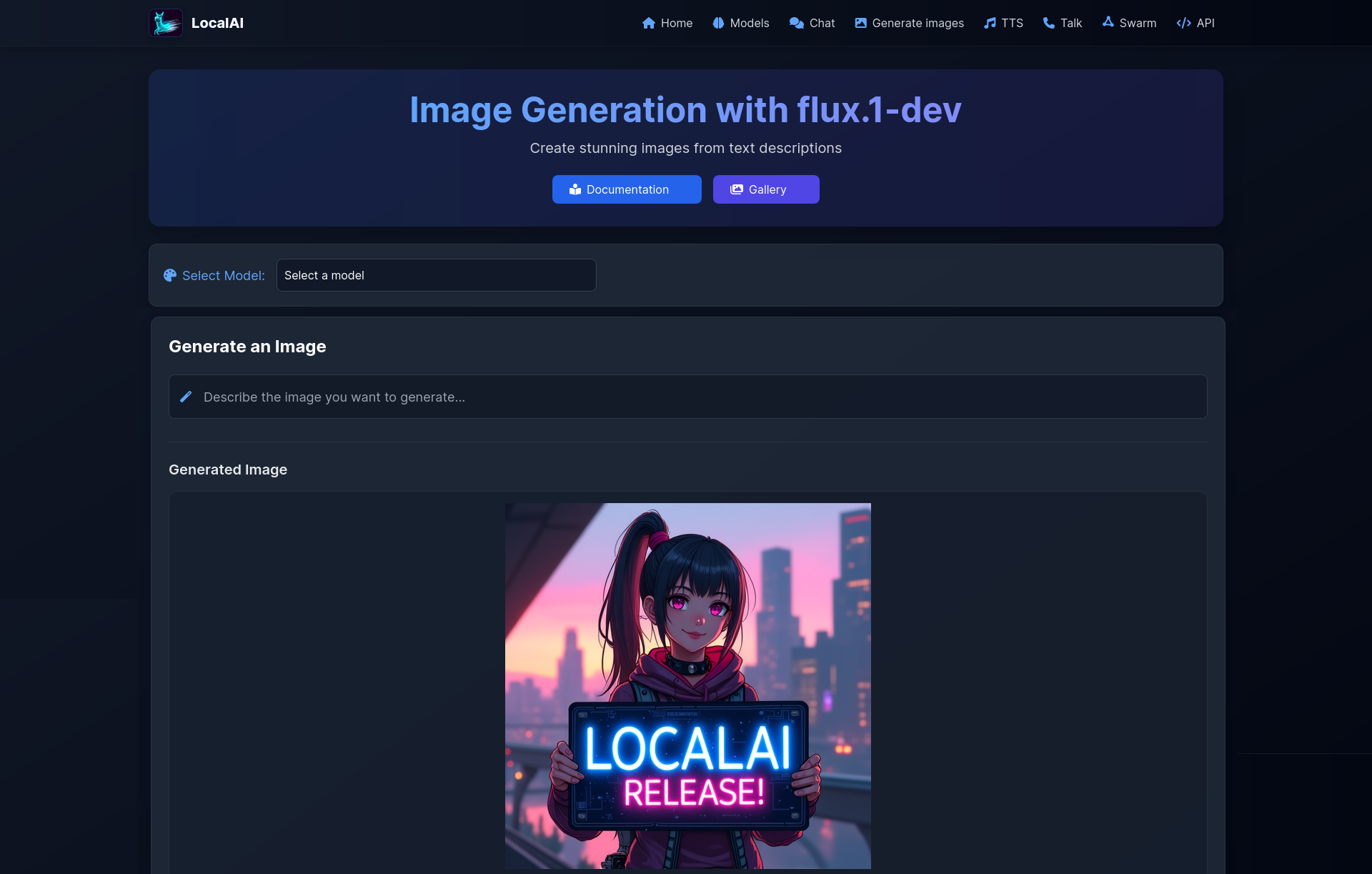 LocalAI图像生成界面