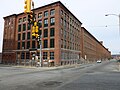 Wood Worsted Mills, located near 270 Merrimack Street, Lawrence, Massachusetts. West and south sides of building shown.