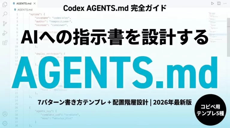 Codex AGENTS.mdの書き方|7パターンと階層設計【2026年7月】