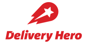 Logo for a company called Delivery Hero in red