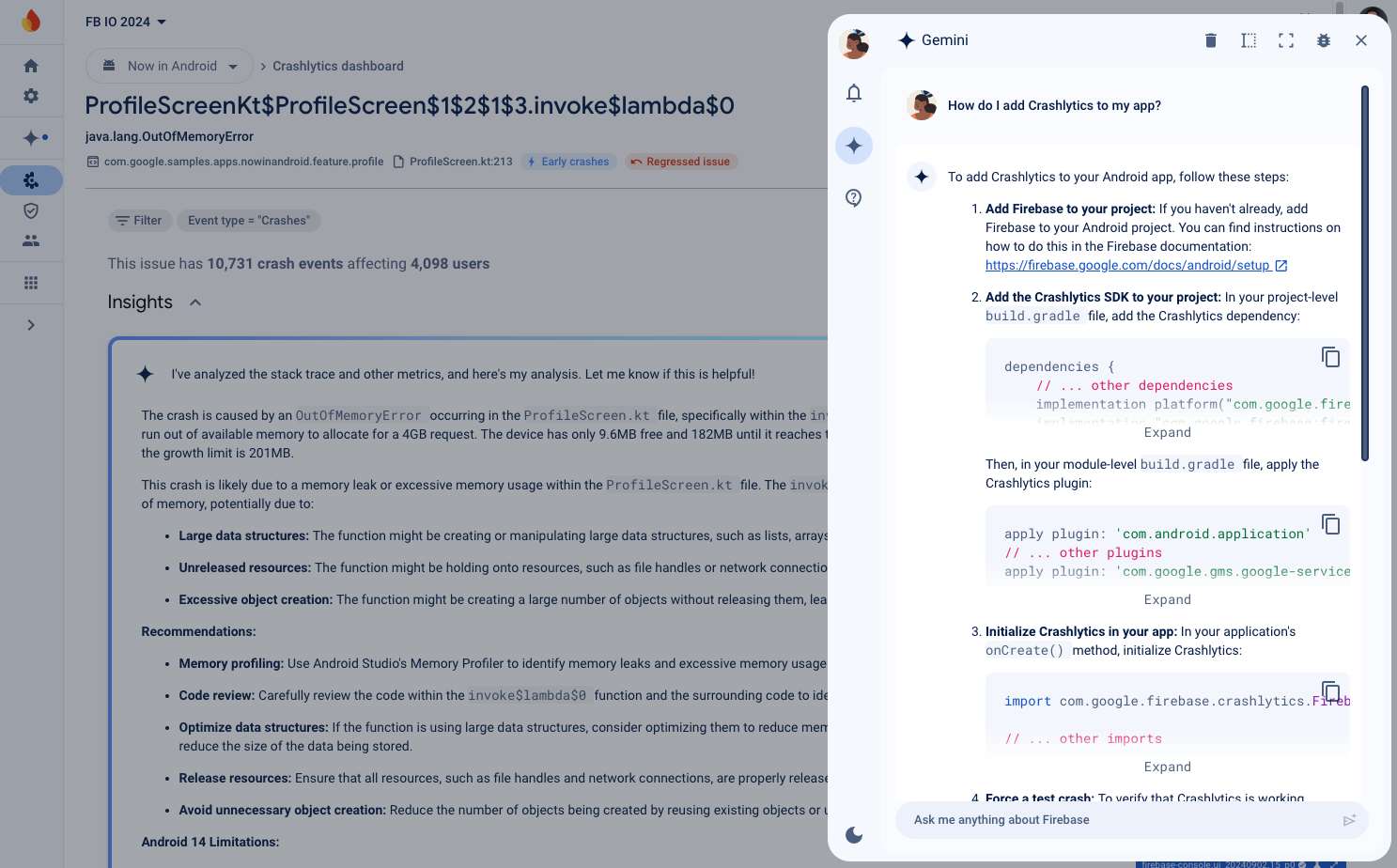 Gemini in Firebase