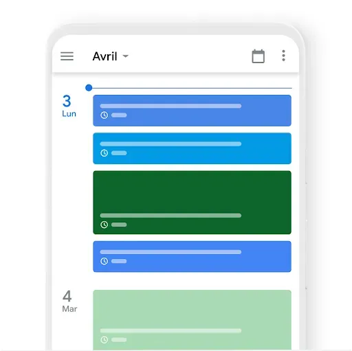 Vue d'un calendrier partagé sur Agenda