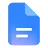 The Google Docs logo, a blue document with three white lines on it.