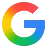 The Google logo, a capital “G” in red, yellow, green and blue.