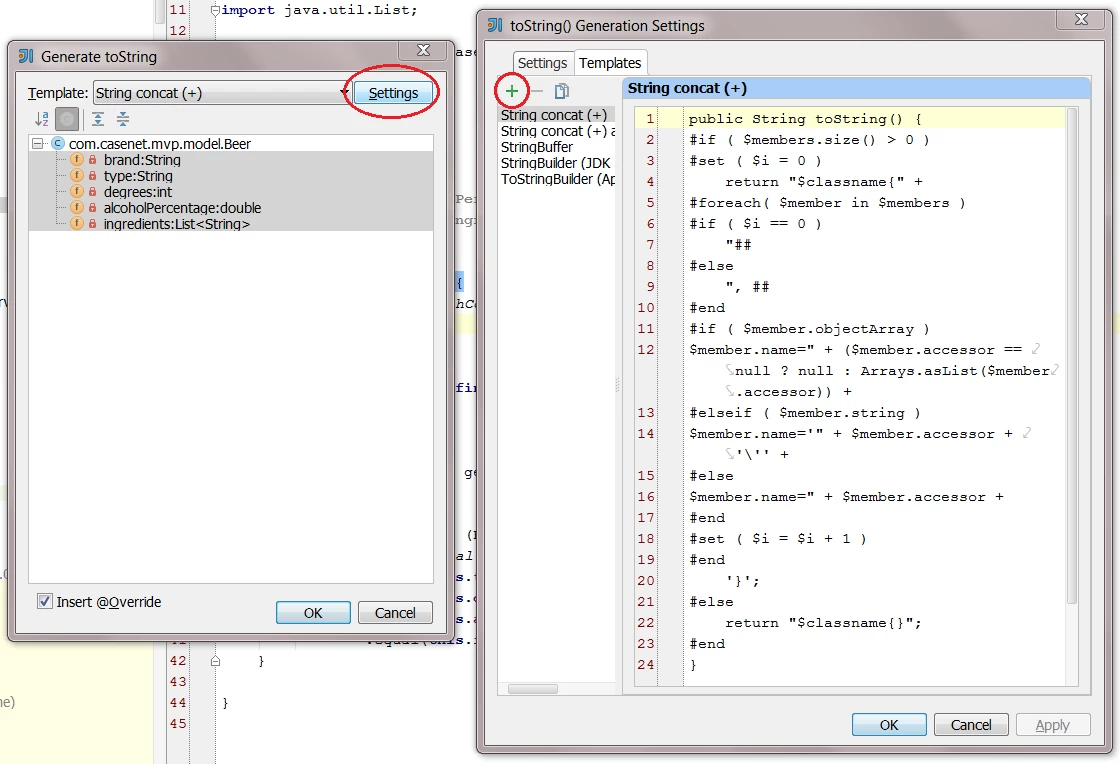 IntelliJ IDEA toString template