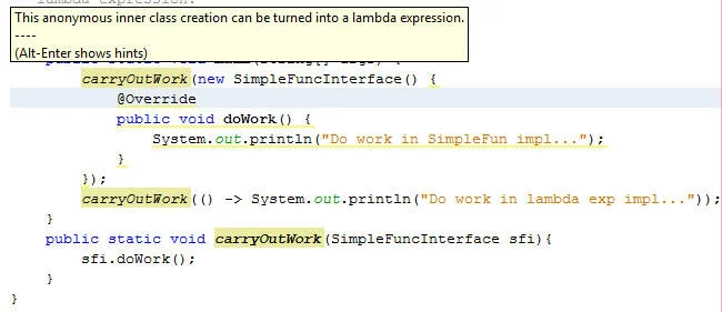 Functional Interface Hint