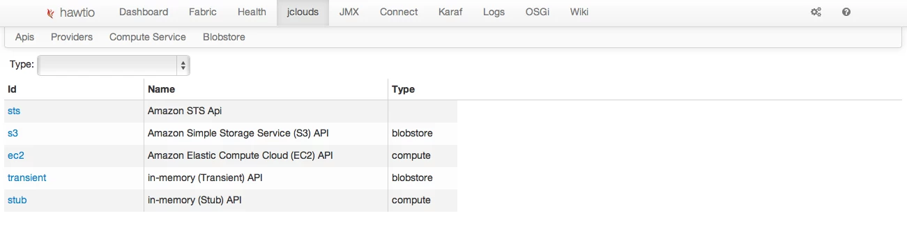 The main Jclouds plugin Page