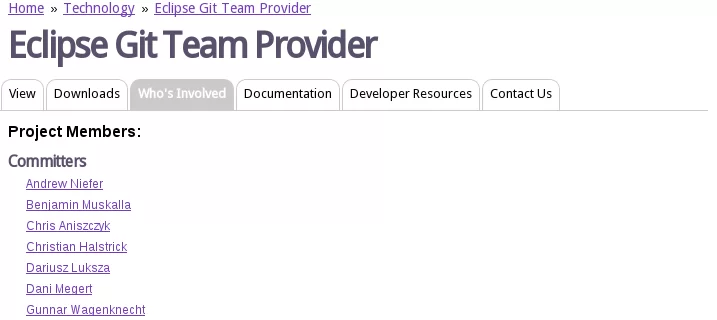 The people involved in the project.