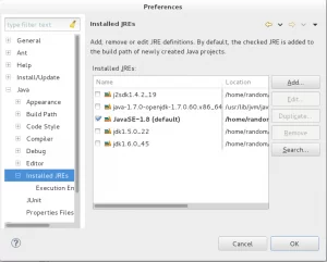Configure Java Runtime Environments (JRE) (and corresponding JDKs)