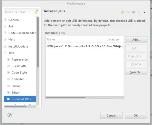 Java Runtime Environment Preferences
