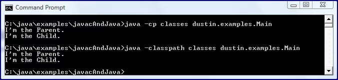 javaRunningSimpleExamplesParentChildMain