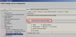 Run integration tests from Eclipse