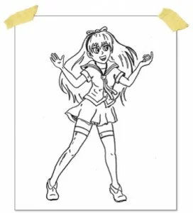 DanceGameMangaGirlSketch-272x300