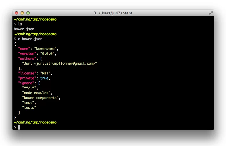 Example of a bower.json file