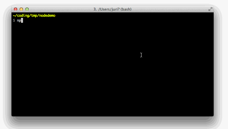 Demo: installation of a node module