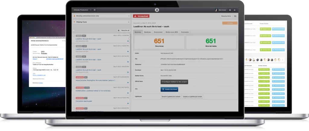 Airbrake-screenshots