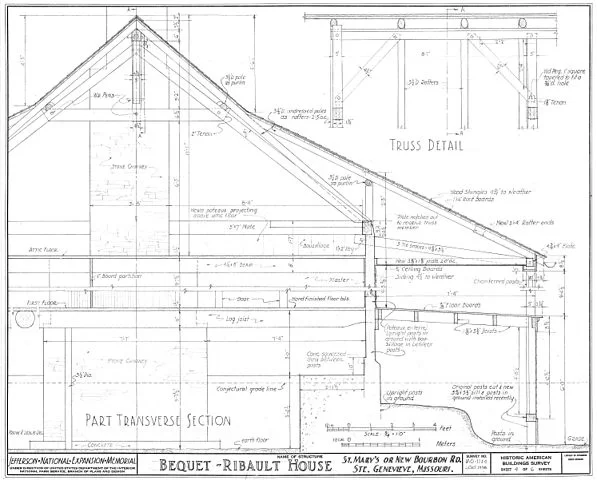 Figure 2: A transverse section of the Bequet-Ribault House.