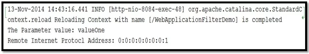 Java Servlet Figure 17: Showing console output