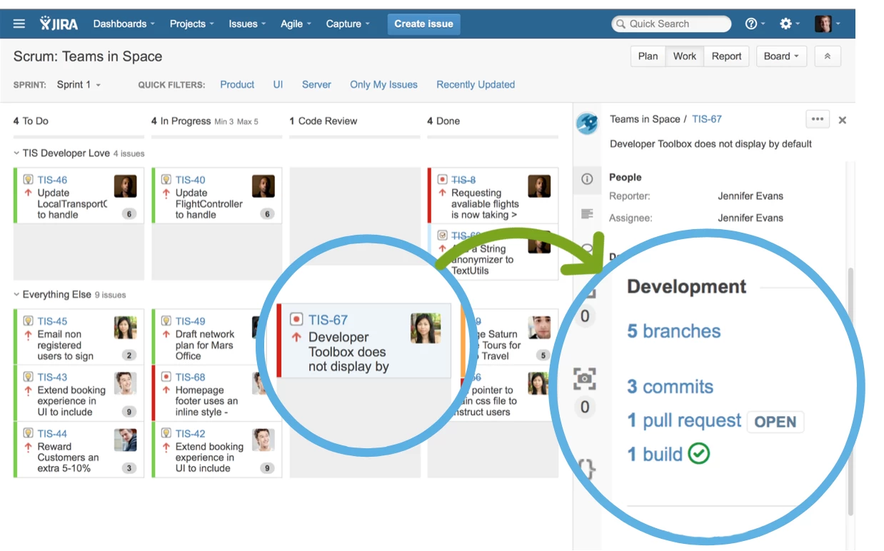  Github info in JIRA