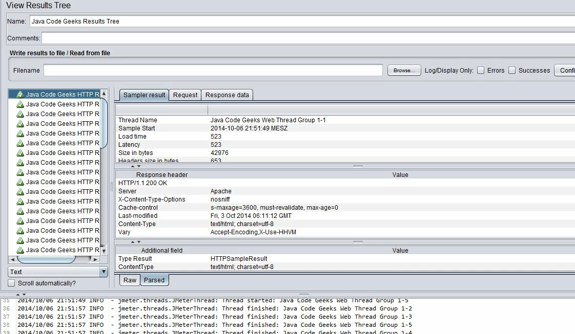 JMeter http results fine
