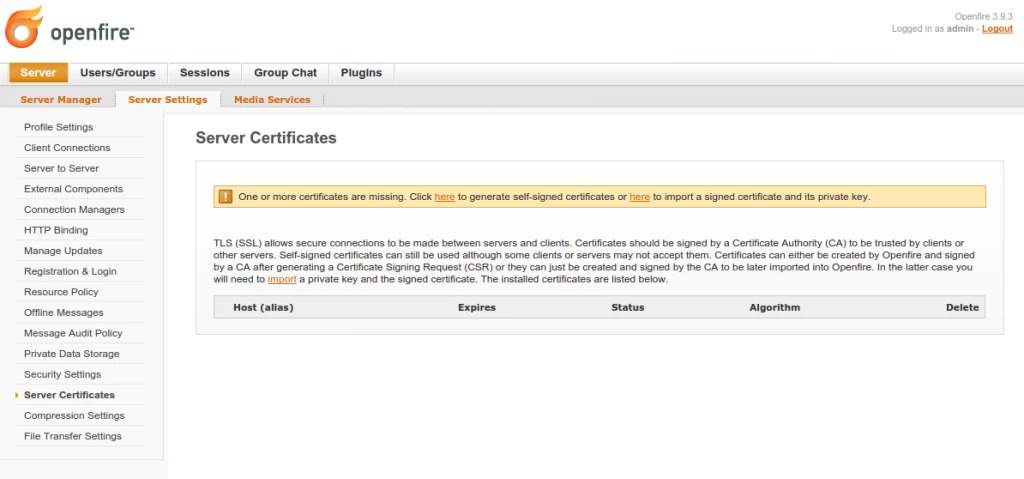 Figure 3: Generate self-signed server certificates
