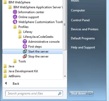 Picture 2:  Windows start menu tools