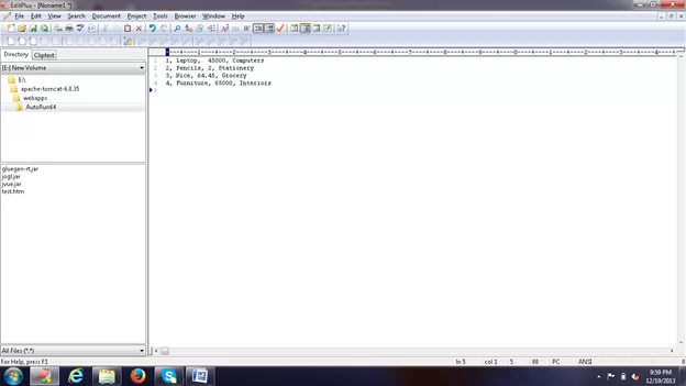 Figure 1: Input file.