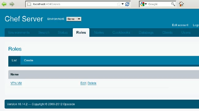 The Chef dashboard
