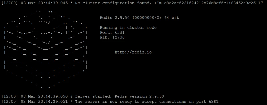 Picture 4. Redis master3 node is running in cluster mode.