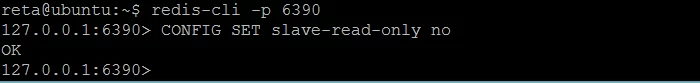 Figure 12. Changing slave’s default read-only mode to read-write