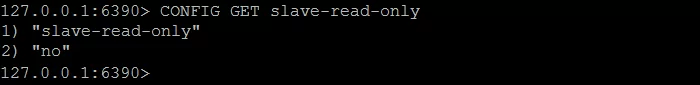Figure 13. Querying slave’s read-only mode configuration setting