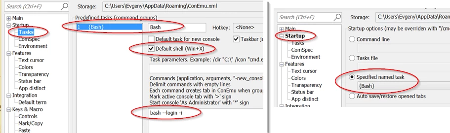 Figure 1. ConEmu task for running MSYS2