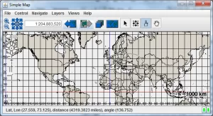 Figure 6: OpenMap with MouseModeButtonPanel