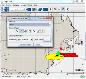 Figure 7: OpenMap with Drawing Tool Launcher