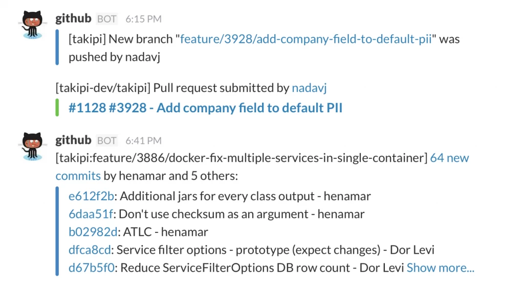 GitHub notifications in a Slack channel