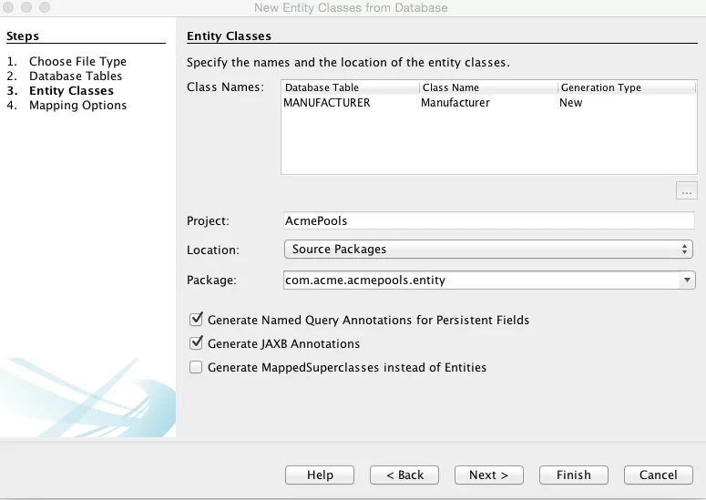 Figure 3: Specify Package name and preferences