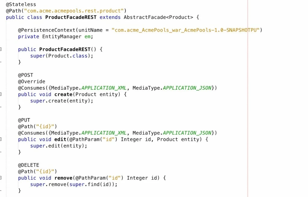 Figure 6: RESTful Web Service Class