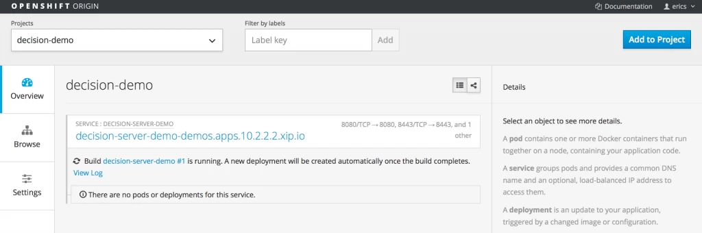 Application management console