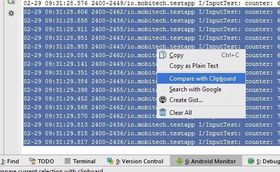 Right Click context menu on selection