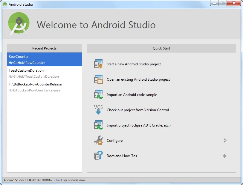 AndroidStudioWelcome